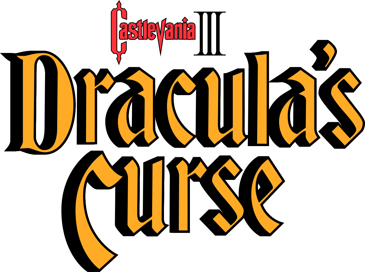 Castlevania III Dracula's Curse logo for NES